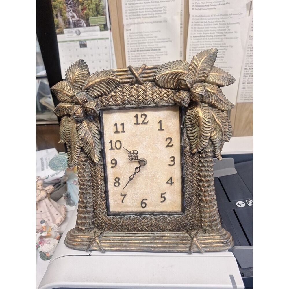 vintage mantle clock working. Ceramic Painted Bronze